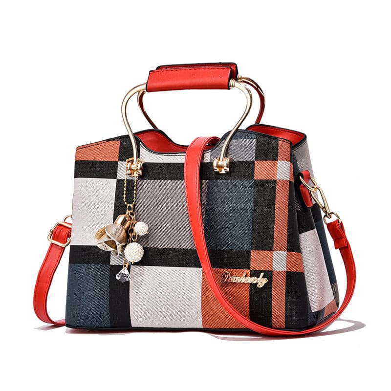 Checkered Design Women's Bag - Satchel Portable Shoulder