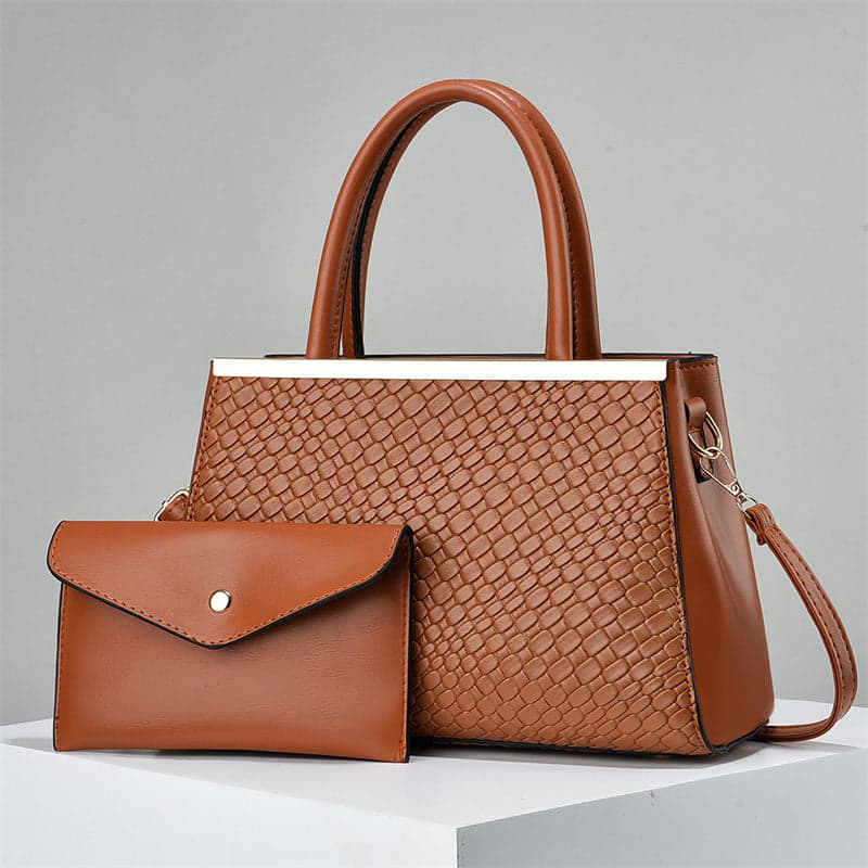 2 In 1 Bold Luxe Structured Handbag - Women's Fashion PU