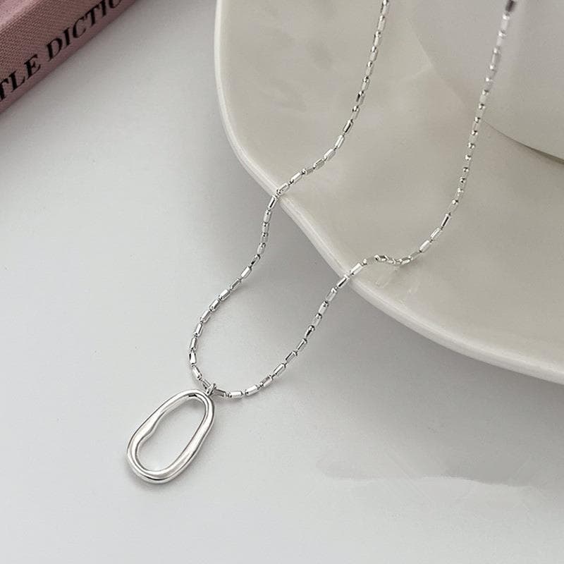 Oval Figaro Chain S999 Sterling Silver Necklace For Women