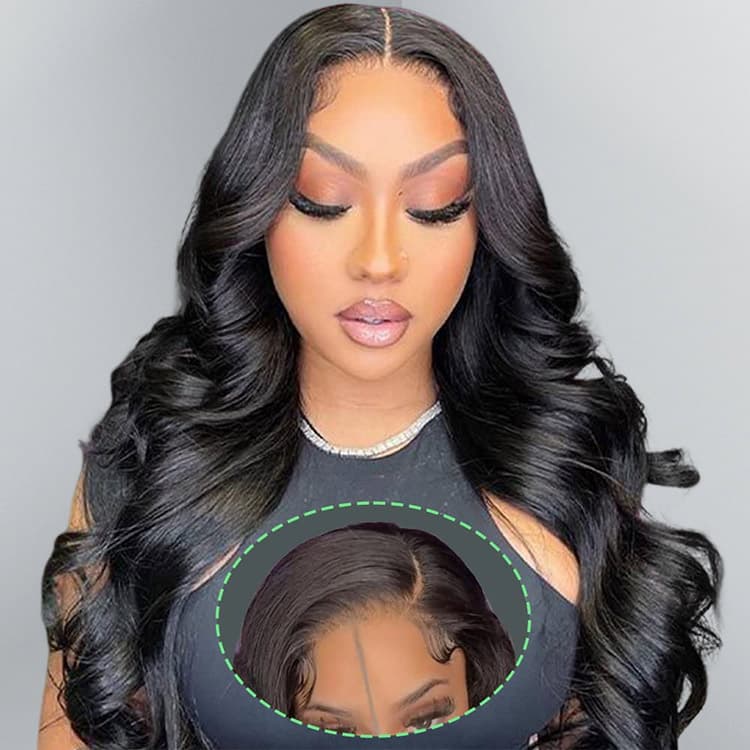 4x7 Lace Closure Wig Human Hair Natural Color Body