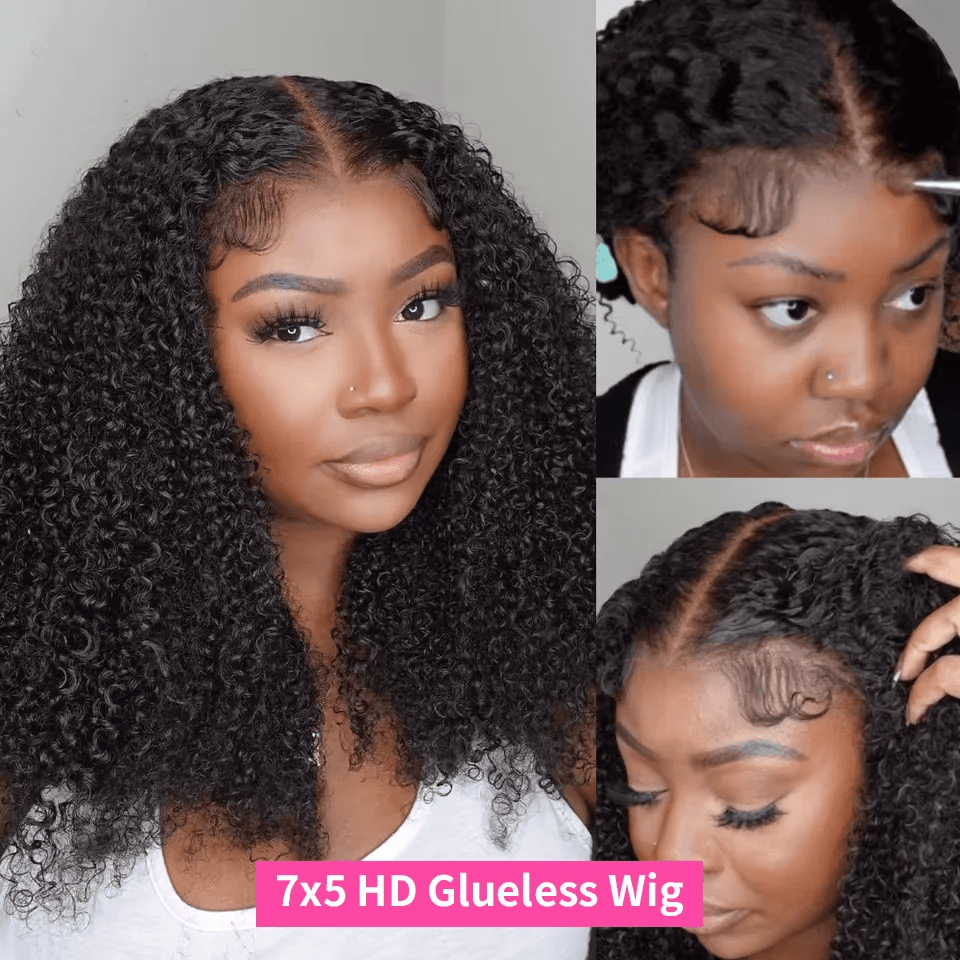 Kinky Curly Lace Frontal Wig Wear Go Glueless Wig Afro Curly