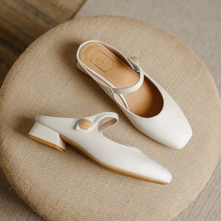 Closed Toe Flat Mules For Outdoor Wear, 2024 Spring New Style