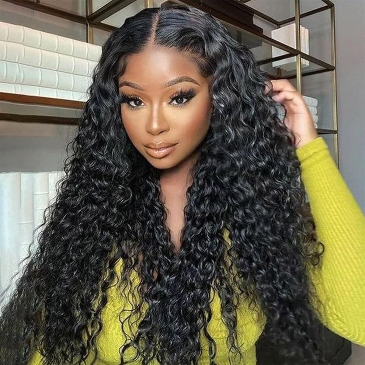 13x5 Lace Front,Water Wave,Middle Part,Natural Color,Human