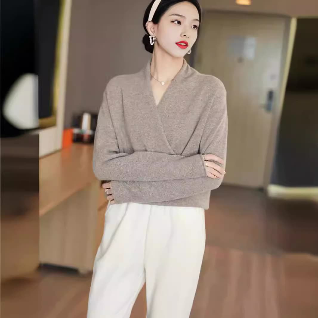 Long-sleeve Loose Sweater Wool Knitwear Womens