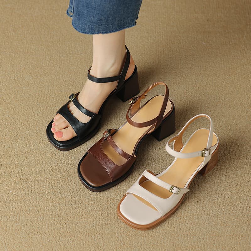 Retro Open-Toe Casual Sandals