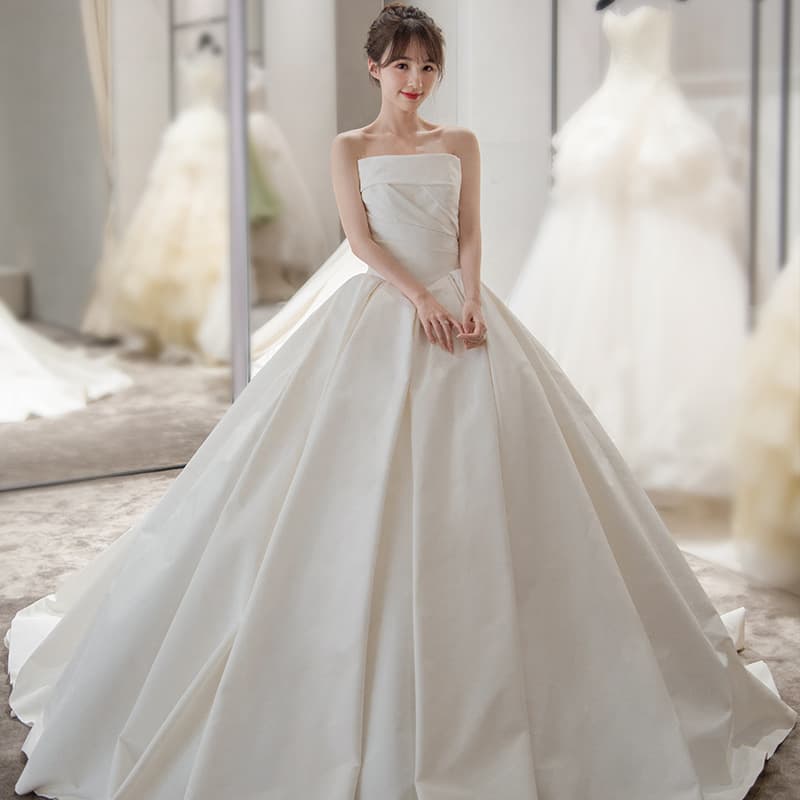 Satin Tube Top Simple Elegant French Style Large Tail Elegant