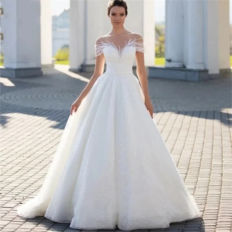Off-shoulder Light Wedding Dress Bridal Main Yarn Lace Wedding