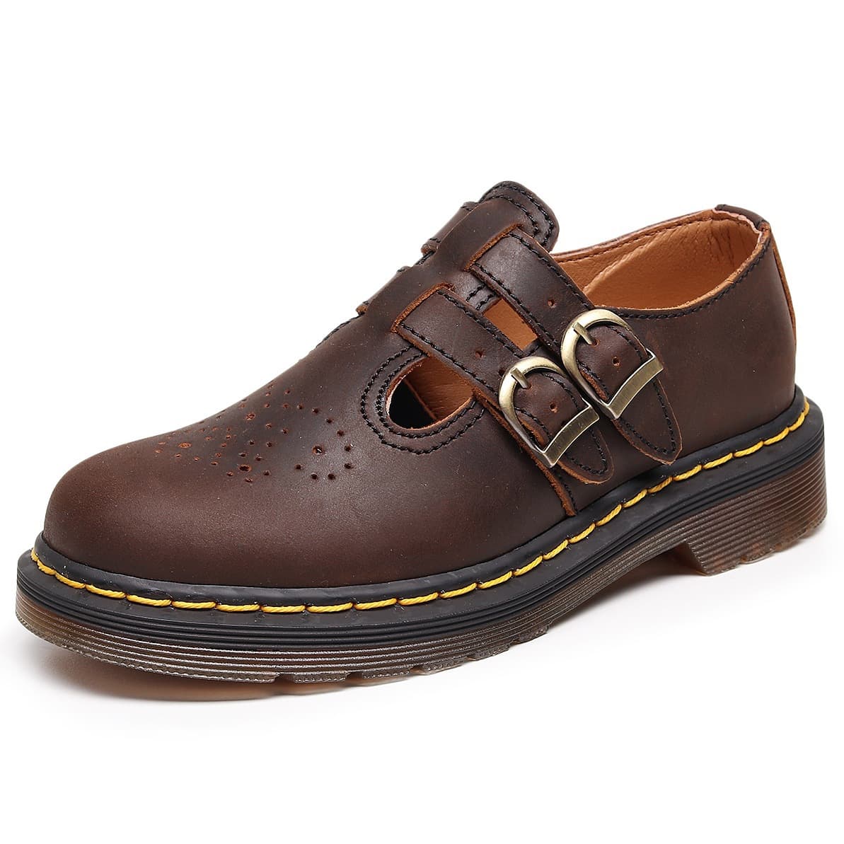 Genuine Leather Low-Top Womens Horse Brown Fashionable Casual