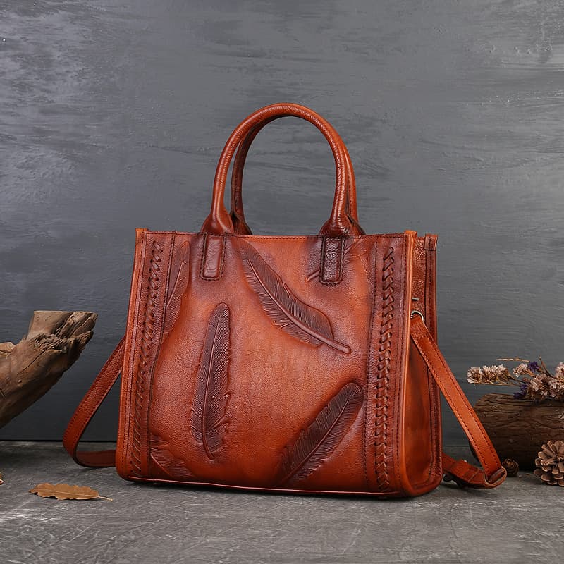 Small Square Bag For Women Made Of Full-Grain Cowhide Leather