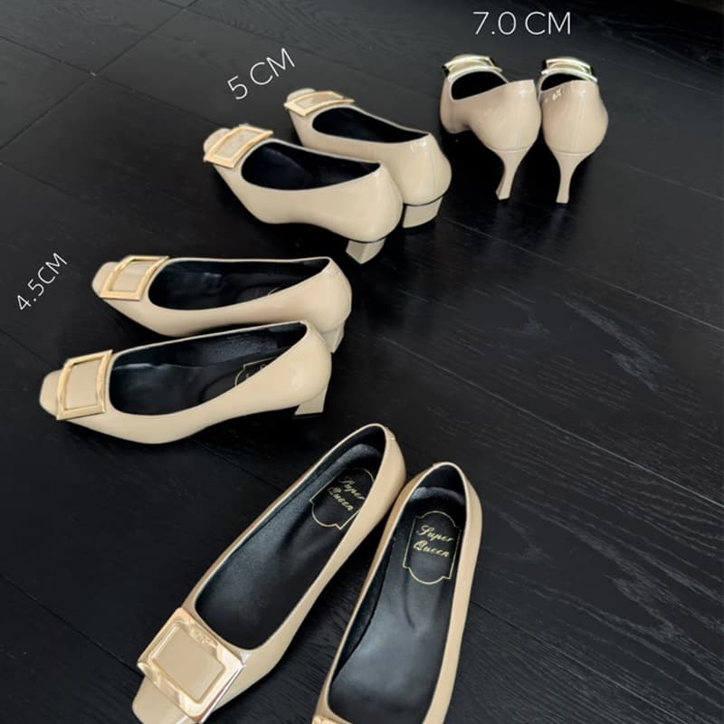 Elephant Grey Sophisticated Patent Leather RV Heels