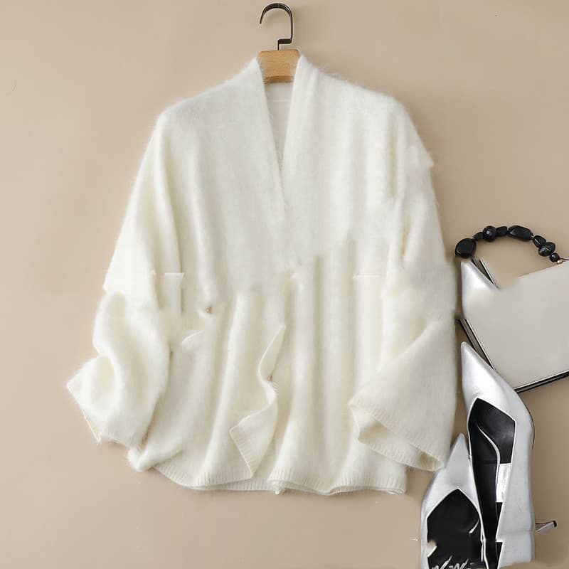 Loose-fit Brushed Cashmere Sweater With A Straight-cut