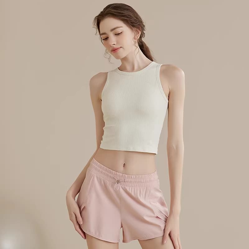 Outdoor Sports Tank Top With Built-in Bra Pads For Yoga