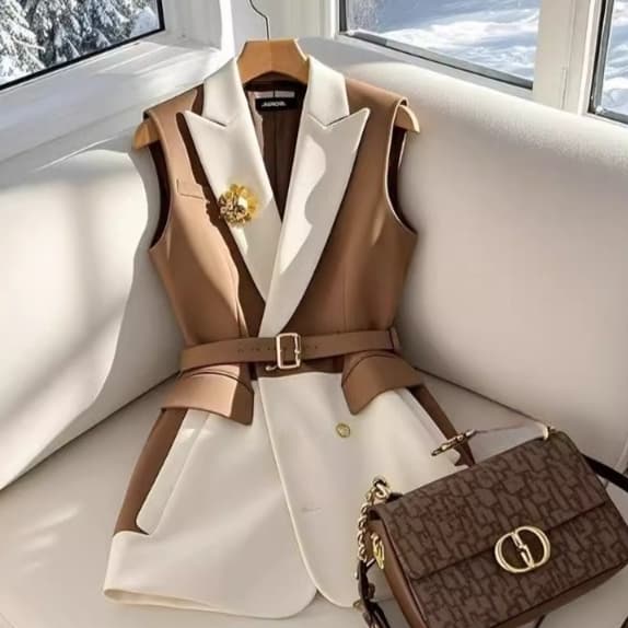 Fashionable Patchwork Suit Vest