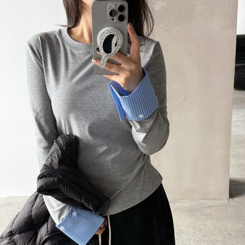 Springautumn Crew Neck Pullover Slim Fit Top